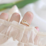 14k Plated Love Pearl Moon Star Rings for Woman Daily Holiday Party Ring