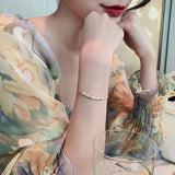 14k Plated Zircon Geometry Bracelet for Women