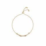 14k Plated Zircon Bamboo Bracelet for Women Adjustable