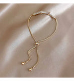 14k Plated Zircon Bamboo Bracelet for Women Adjustable