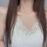 14k Plated Zircon Butterfly Wings Necklace