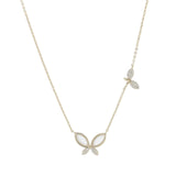 14k Plated Zircon Butterfly Wings Necklace