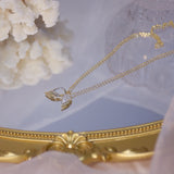 14k Plated Zircon Small Wings Necklace for Woman