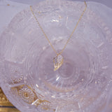 14k Plated Zircon Small Wings Necklace for Woman