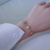 14k Plated Zircon Star Bracelet for Women