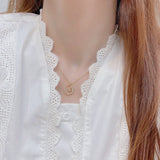 Star & Moon Zircon Chain Necklace, 14k Plated Fine Jewelry