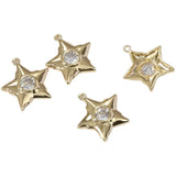 14k Plated Star Zircon Pendant for Jewelry Making
