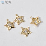 14k Plated Star Zircon Pendant for Jewelry Making
