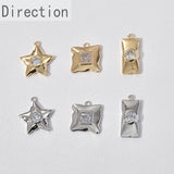 14k Plated Star Zircon Pendant for Jewelry Making