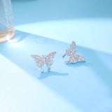 14k Plated Mini Butterfly Stud Earrings Women Ladies Personalized Small Studs