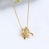 Maneki-neko Zircon Pearl Necklace Pendant with DIY Accessories