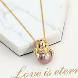 Maneki-neko Zircon Pearl Necklace Pendant with DIY Accessories