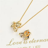 Maneki-neko Zircon Pearl Necklace Pendant with DIY Accessories