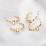 14k Plated Japanese C-shaped Earpin DIY Earrings Accessories