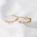 14k Plated Japanese C-shaped Earpin DIY Earrings Accessories
