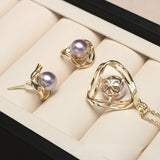 14k Plated Shell Pearl Set for Women Wedding Anniversary