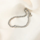14k Plated Charm Bracelet for Women, Waterproof Beaded Chain Bracelet
