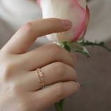 925 Silver Zircon Butterfly Ring Double Layer