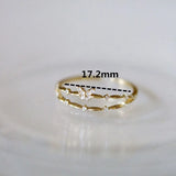 925 Silver Zircon Butterfly Ring Double Layer
