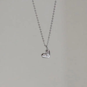 Heart Pendant Necklace 925 Sterling Silver Chain Women Bling Fine Jewelry