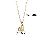Heart Pendant Necklace 925 Sterling Silver Chain Women Bling Fine Jewelry