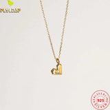 Heart Pendant Necklace 925 Sterling Silver Chain Women Bling Fine Jewelry