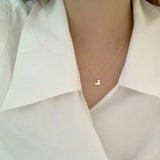 Heart Pendant Necklace 925 Sterling Silver Chain Women Bling Fine Jewelry