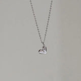 Heart Pendant Necklace 925 Sterling Silver Chain Women Bling Fine Jewelry