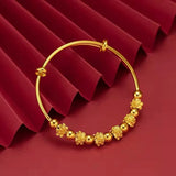 14k Real Bead Lucky Flower Bracelet for Women Bride Wedding