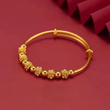 14k Real Bead Lucky Flower Bracelet for Women Bride Wedding