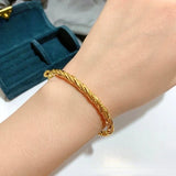 14k Gold Twist Bracelet for Women, Bridal Bangles Jewelry