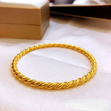 14k Gold Twist Bracelet for Women, Bridal Bangles Jewelry