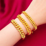 14k Real Twist Wide Side Flat Bracelet for Women Jewelry Gift