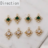 14k Retro Double Hanging Diamond Zircon Pendant