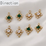 14k Retro Double Hanging Diamond Zircon Pendant