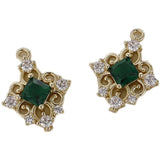 14k Retro Double Hanging Diamond Zircon Pendant