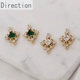 14k Retro Double Hanging Diamond Zircon Pendant