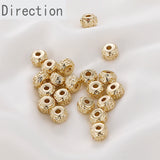14k Retro Pattern Wheel Beads DIY Jewelry Accessory