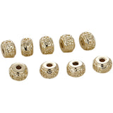 14k Retro Pattern Wheel Beads DIY Jewelry Accessory