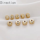 14k Retro Pattern Wheel Beads DIY Jewelry Accessory