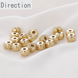14k Retro Pattern Wheel Beads DIY Jewelry Accessory