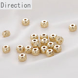 14k Retro Pattern Wheel Beads DIY Jewelry Accessory