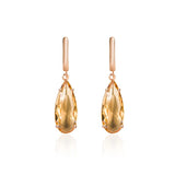 Champagne Citrine Crystal Drop Earrings for Women