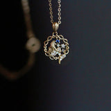 14k Zircon Mermaid Necklace 925 Sterling Silver Fairy