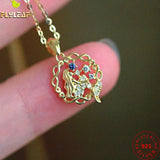 14k Zircon Mermaid Necklace 925 Sterling Silver Fairy