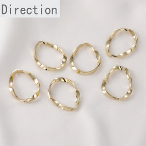 14k Gold-clad Copper Plated Twisted Wire Oval Geometric Circle Diy Jewelry