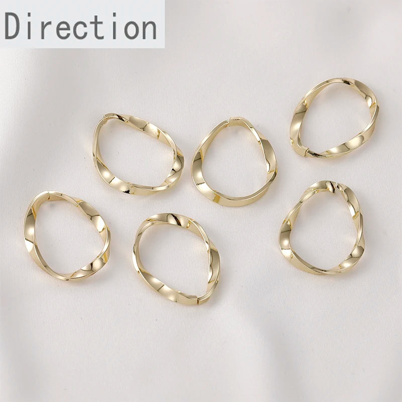 14k Gold-clad Copper Plated Twisted Wire Oval Geometric Circle Diy Jewelry