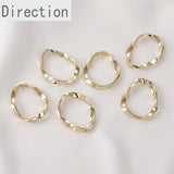 14k Gold-clad Copper Plated Twisted Wire Oval Geometric Circle Diy Jewelry