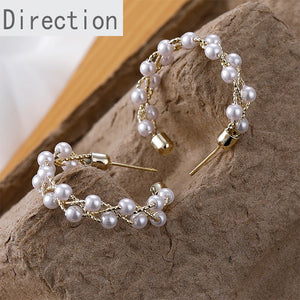 Gold & Copper C-shaped Pearl & Silver Earring DIY Kit