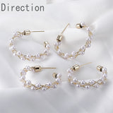 Gold & Copper C-shaped Pearl & Silver Earring DIY Kit